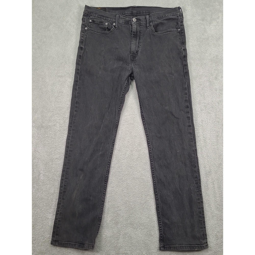 Levis 514 Straight Leg Jeans Mens 36x32 Dark Gray Faded Black Denim Pants 00514